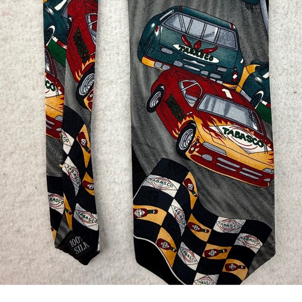 Tabasco Race Cars Necktie 100% Silk‎ Novelty Tie Men's classic nascar racing